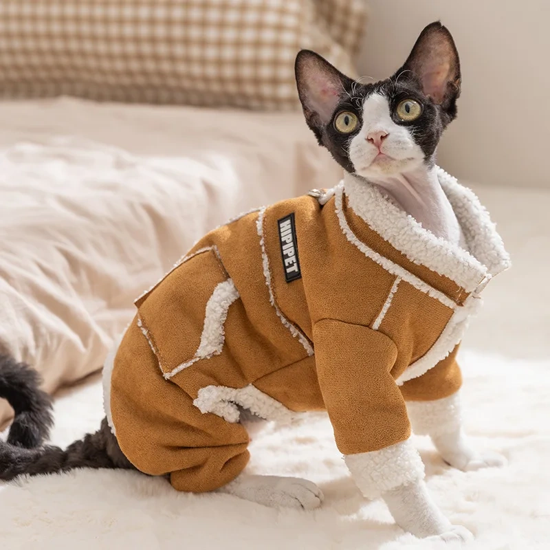 Winter Clothes for Devon Rex Cat Warm Soft Shirt, Cozy Kitten Sweater Outfit, Cute Warm Clothes for Hairless Cat Sphynx