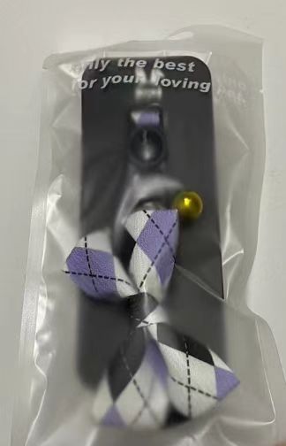 Pet cat bow-shaped geometric pattern collar