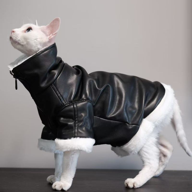 Leather jacket autumn and winter  cat coat
