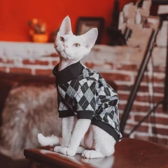 Classic Brown British Checkered Pet Pullover - Cat Clothesthemed Hoodie