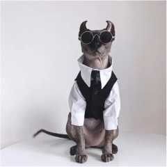 Cat Costumes Sphynx Hairless Cat Clothes Sphinx Devon Autumn Winter English Dress Wedding Suit Pet Gentleman Handsome Cool Coat