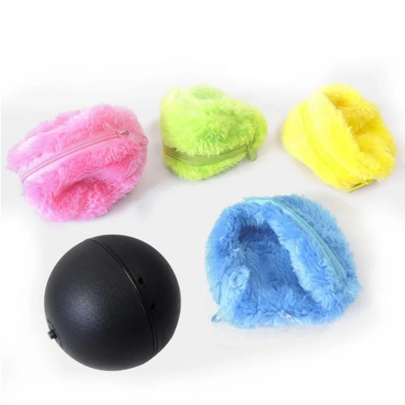 Electric Cat Ball Plush Toy Automatic Rolling Smart Interactive Dog Training Self-moving Kitten Toys for Pet Dogs Indoor Playing