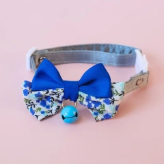 Bow Pet Collar, Cat Dog Collar Macaron Bell Safety Buckle Gradient Floral Bow Adjustable Knot Cat Collars for Kitten and Puppies