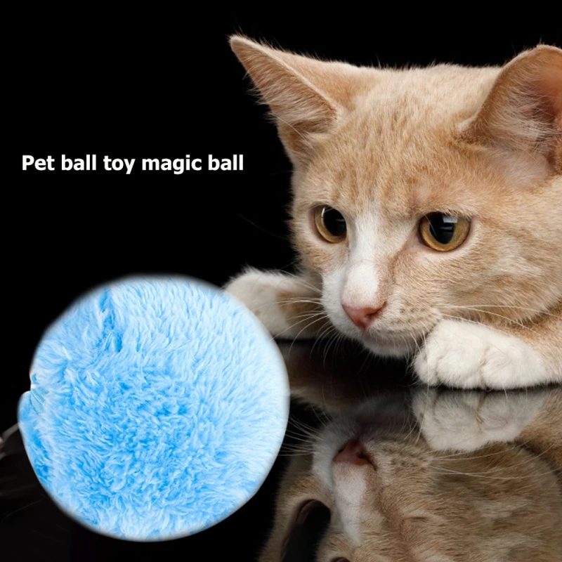 Electric Cat Ball Plush Toy Automatic Rolling Smart Interactive Dog Training Self-moving Kitten Toys for Pet Dogs Indoor Playing