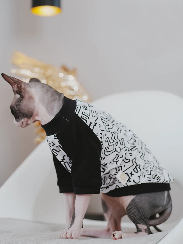 Cat Clothing Cotton Coat Elestic for Male Cat Spring Summer Sweatshirt For Kittens Soft T-shirt for Devon Rex