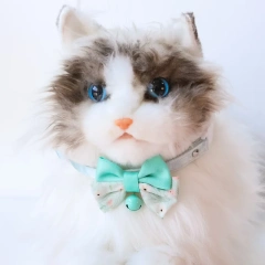 Bow Pet Collar, Cat Dog Collar Macaron Bell Safety Buckle Gradient Floral Bow Adjustable Knot Cat Collars for Kitten and Puppies