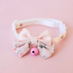 Bow Pet Collar, Cat Dog Collar Macaron Bell Safety Buckle Gradient Floral Bow Adjustable Knot Cat Collars for Kitten and Puppies