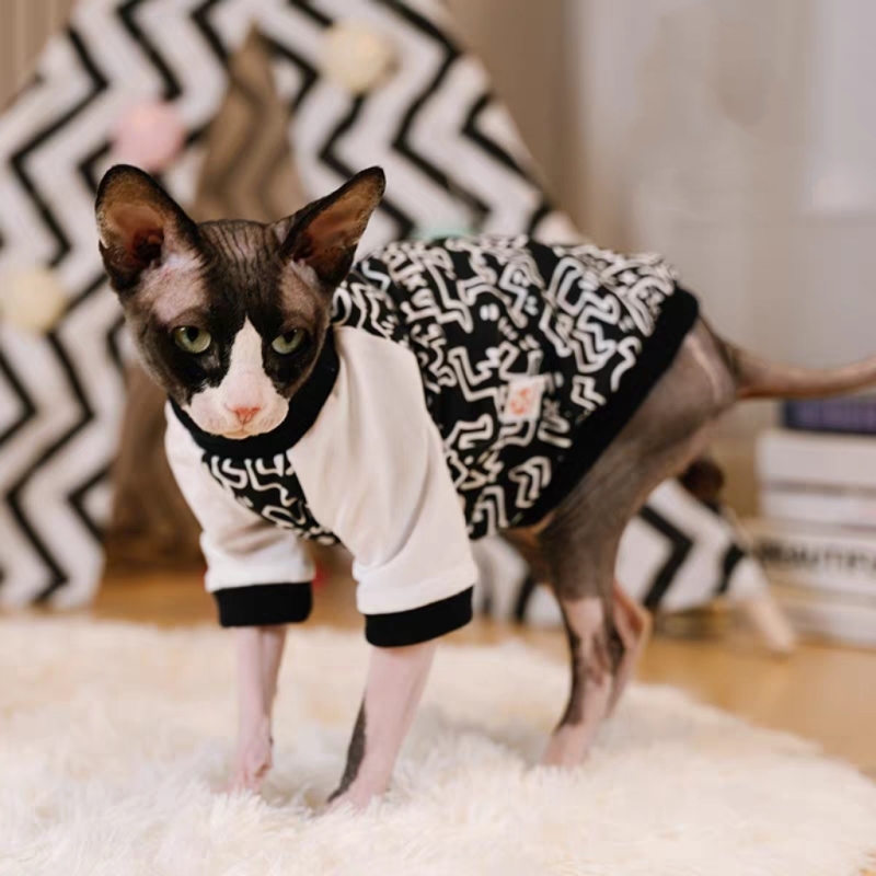 Cat Clothing Cotton Coat Elestic for Male Cat Spring Summer Sweatshirt