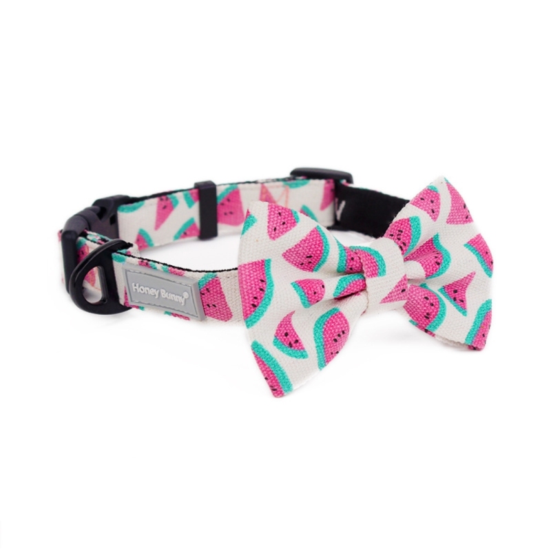 Detachable bow on pet collar
