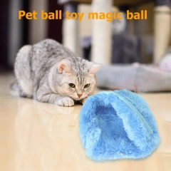 Electric Cat Ball Plush Toy Automatic Rolling Smart Interactive Dog Training Self-moving Kitten Toys for Pet Dogs Indoor Playing