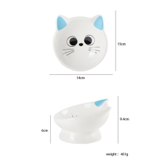 Ceramic Cat Food Bowl 15° Tilted Design  Pet Bowls