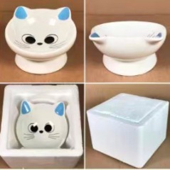 Ceramic Cat Food Bowl 15° Tilted Design  Pet Bowls