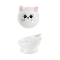 Ceramic Cat Food Bowl 15° Tilted Design  Pet Bowls