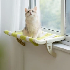 Cat Hammock Bed Adjustable Bedside Hammock Purr Loft Cats No Drilling Window Perch Cat Bed with Removable Washable Cover