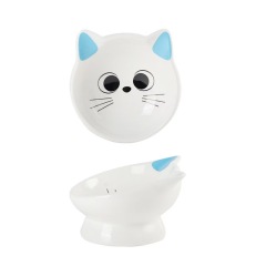 Ceramic Cat Food Bowl 15° Tilted Design  Pet Bowls