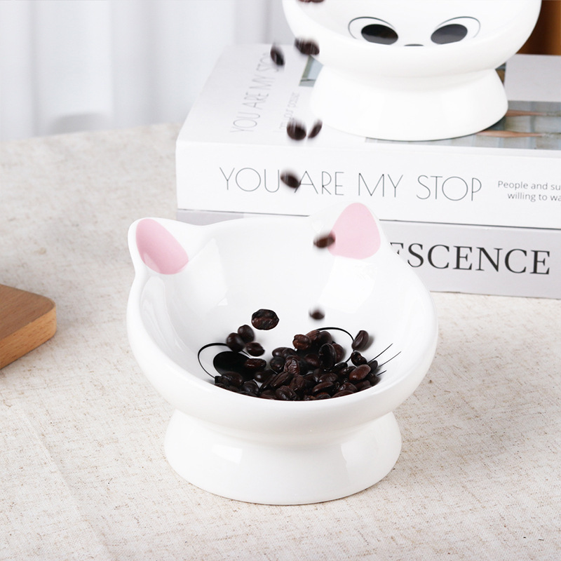 Ceramic Cat Food Bowl 15° Tilted Design  Pet Bowls