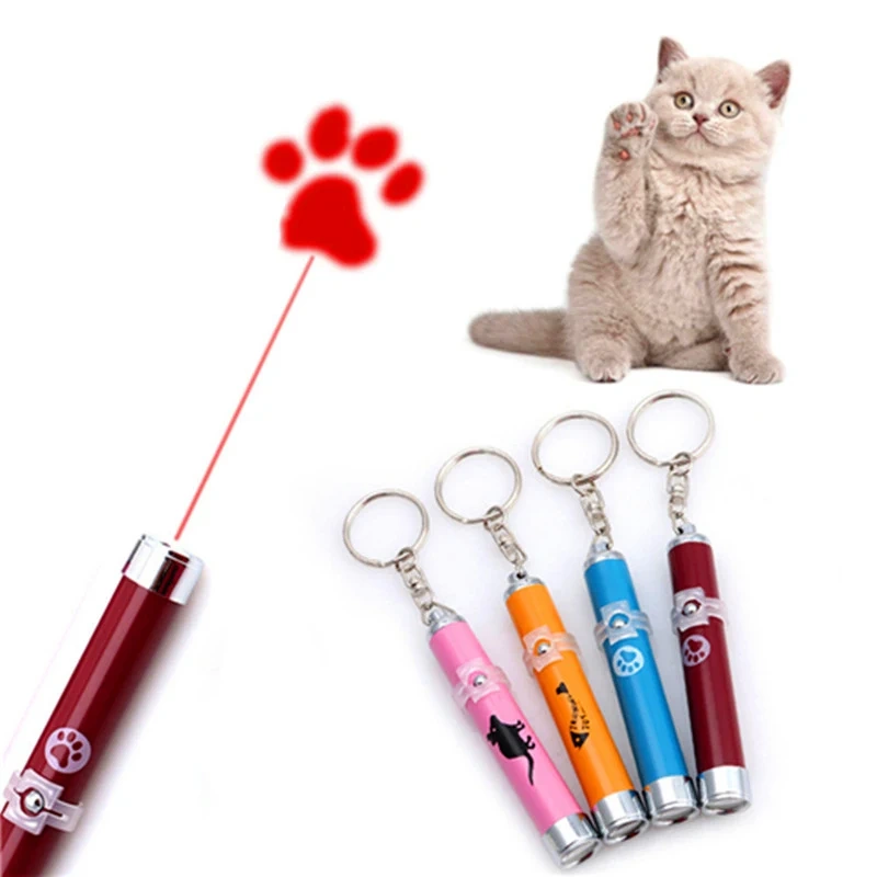 Funny Pet Cat Toys LED Laser Pointer light Pen With Bright Animation Mouse Shadow Interactive Holder For Cats Training