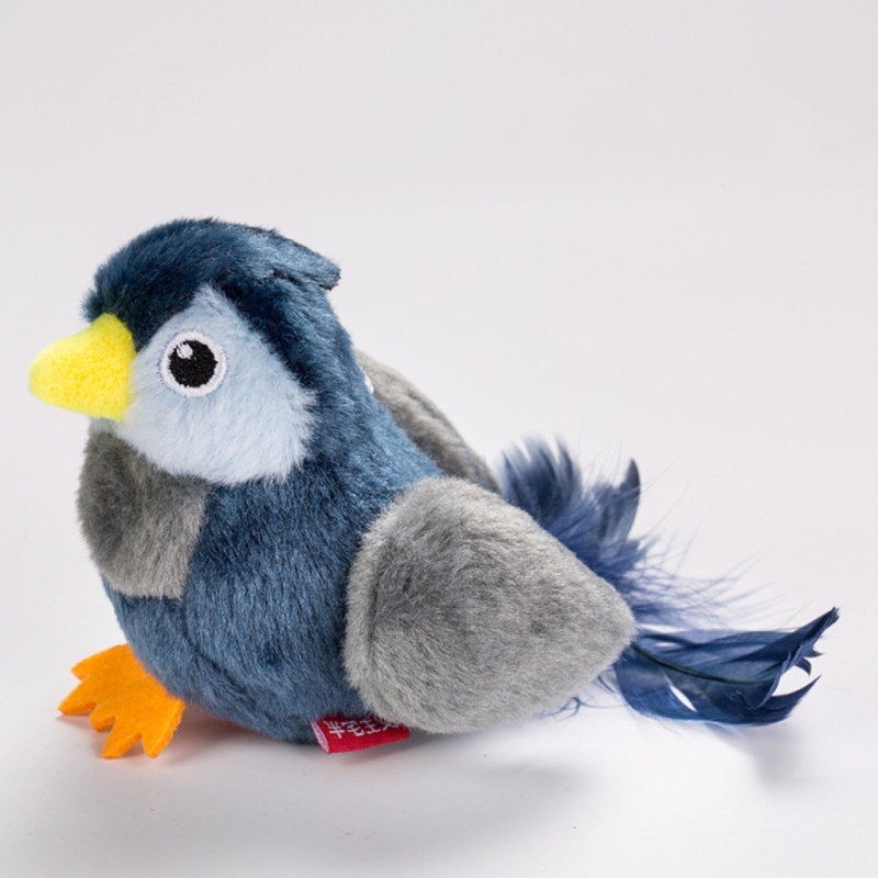 Eco-Friendly for Bestseller Pet Toy Squeaky Bird Plush Cat Wand for Boredom Relief Self-Entertainment Cat Entertainment