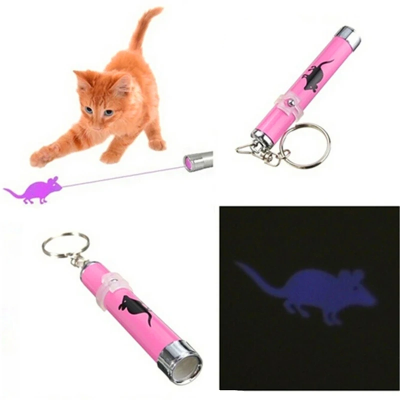 Funny Pet Cat Toys LED Laser Pointer light Pen With Bright Animation Mouse Shadow Interactive Holder For Cats Training