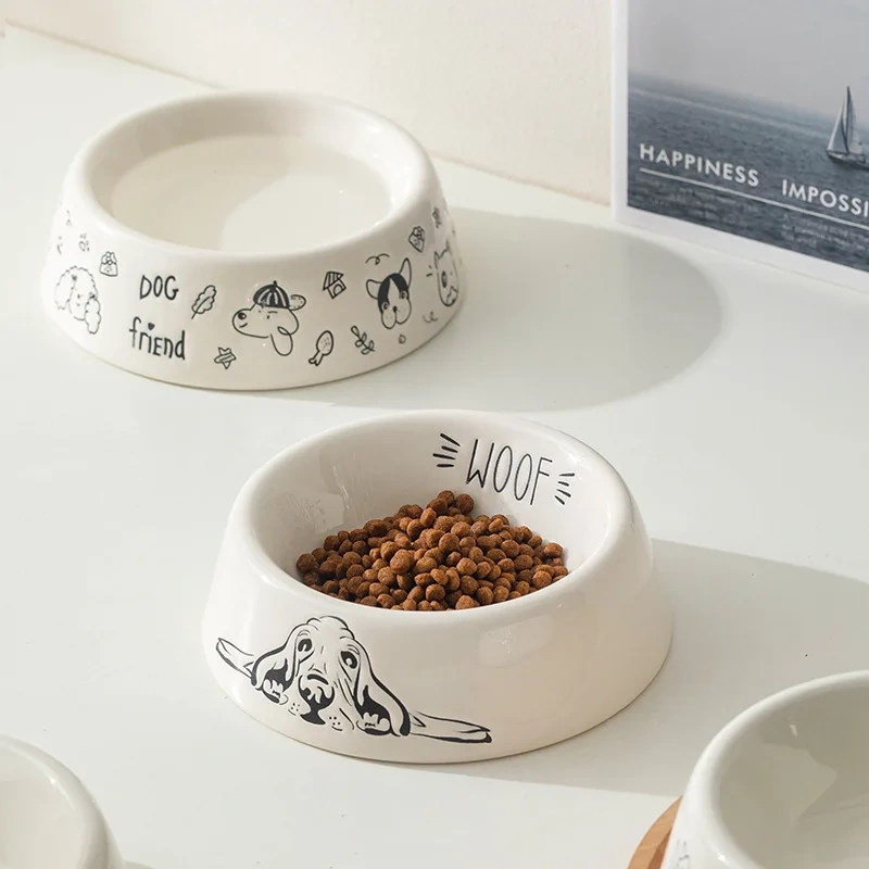 Cartoon Ceramic Cat Bowl Dog Bowl Pet Supplies