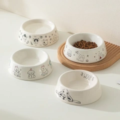 Cartoon Ceramic Cat Bowl Dog Bowl Pet Supplies