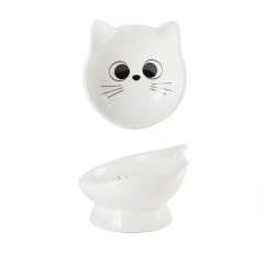 Ceramic Cat Food Bowl 15° Tilted Design  Pet Bowls