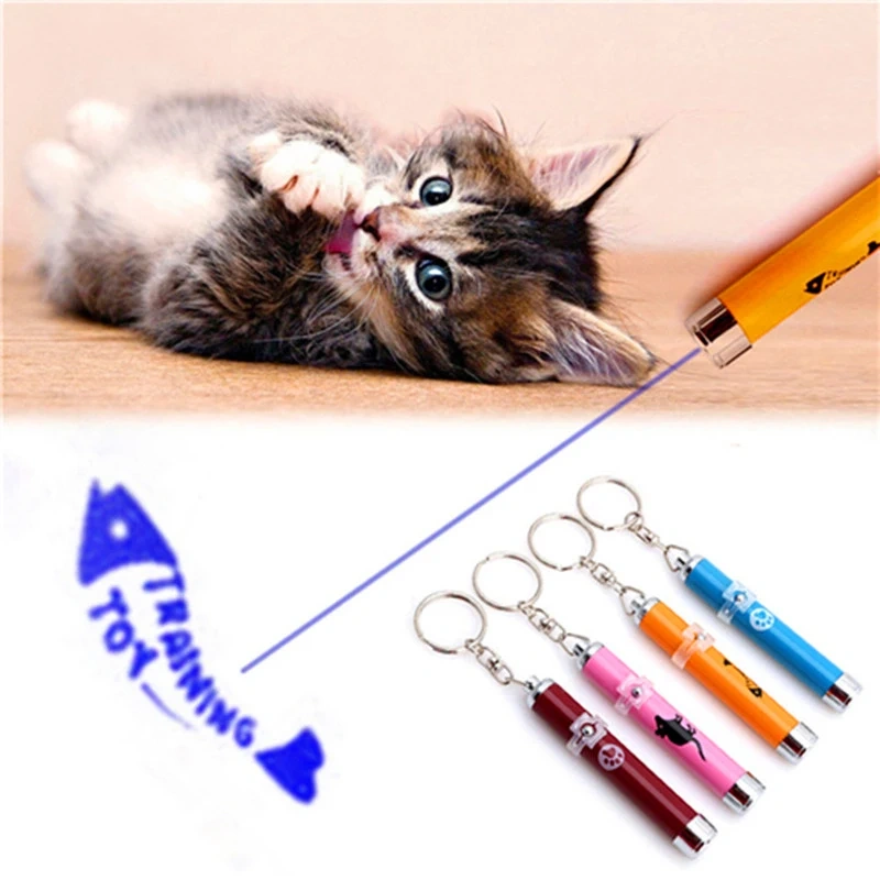 Funny Pet Cat Toys LED Laser Pointer light Pen With Bright Animation Mouse Shadow Interactive Holder For Cats Training