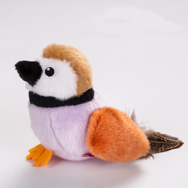 Eco-Friendly for Bestseller Pet Toy Squeaky Bird Plush Cat Wand for Boredom Relief Self-Entertainment Cat Entertainment