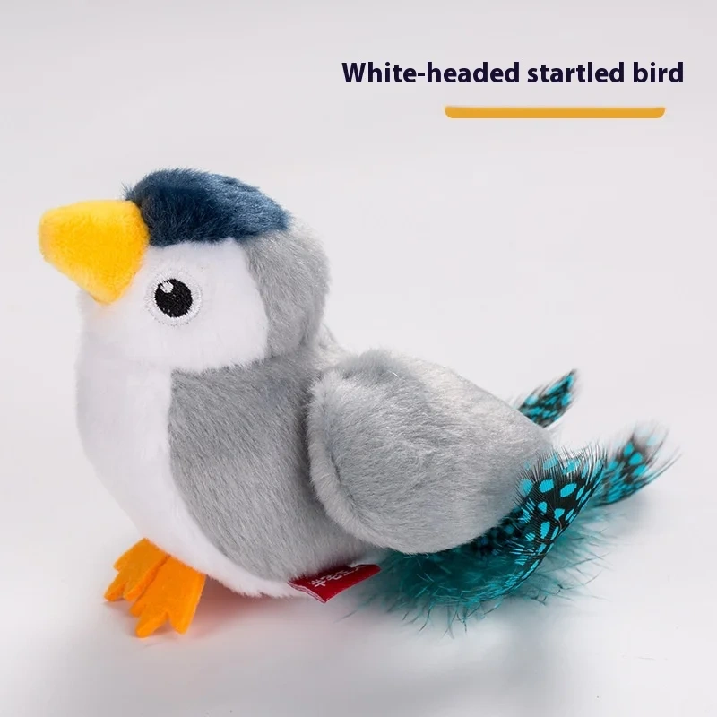 Eco-Friendly for Bestseller Pet Toy Squeaky Bird Plush Cat Wand for Boredom Relief Self-Entertainment Cat Entertainment