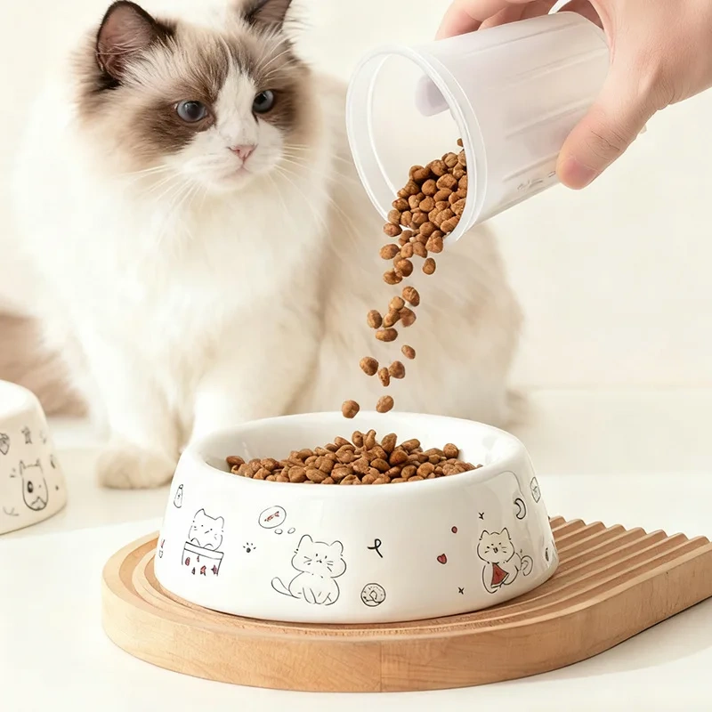 Cartoon Ceramic Cat Bowl Dog Bowl Pet Supplies