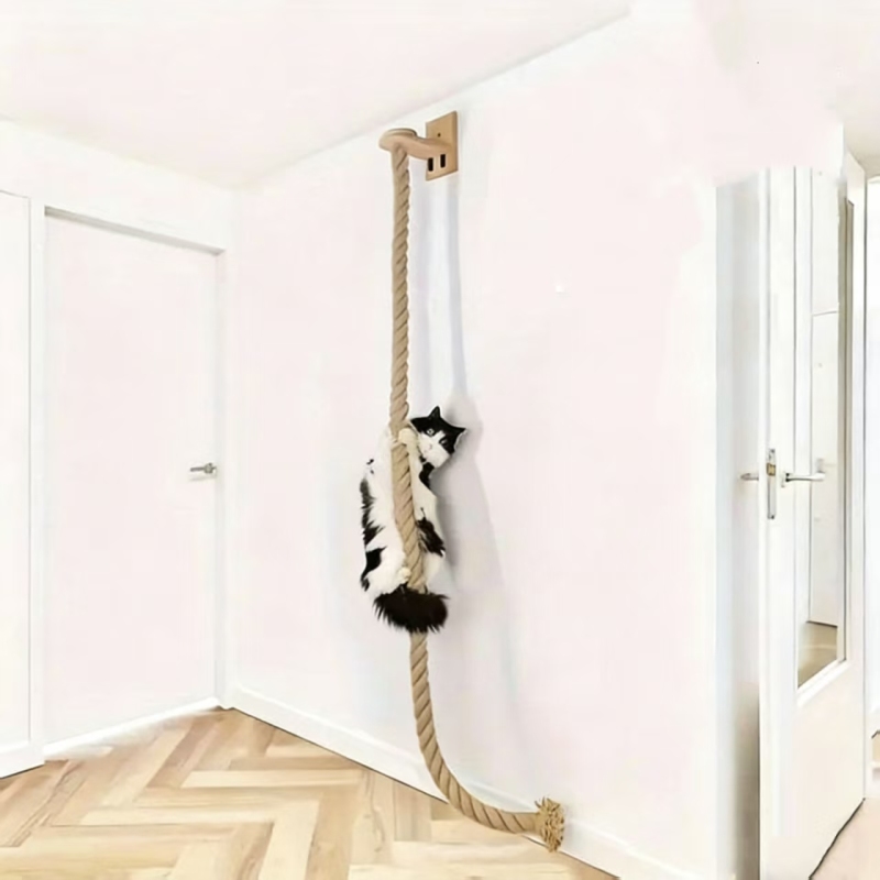 Wall-mounted Solid Wood Cat Frame, Small Apartment Cat Climbing Platform