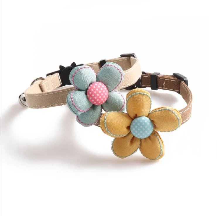 Wholesale New Sunflower Cat Collar With Bell Pet Collar