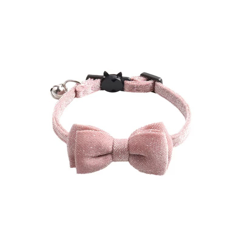 Adjustable Collar Cute Kitten Face Shape Button with Bell Pet Collar