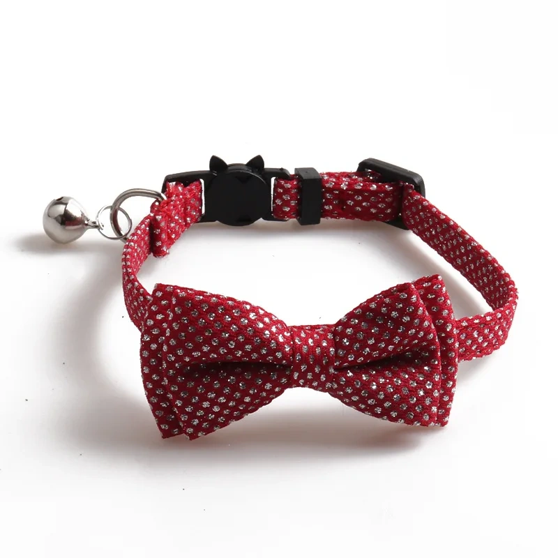 Hot Selling New Point Design Adjustable Collar Cute Kitten Face Shape Button with Bell Pet Collar