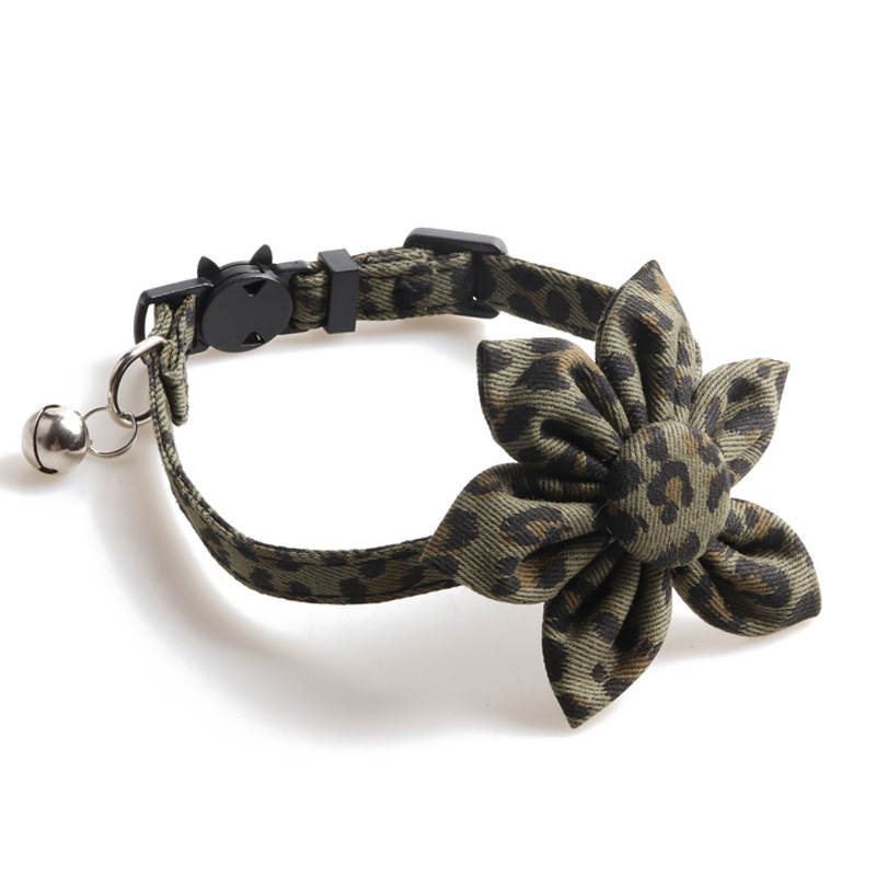 Leopard Print & Sunflower Cat Collars with Bell