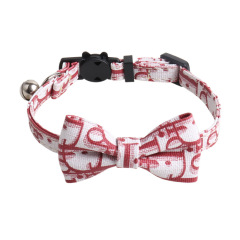 Adjustable Collar Cute Kitten Face Shape Button with Bell Pet Collar