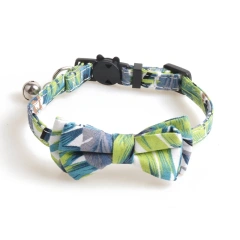 Custom Cute Print Adjustable Halloween Pet Cat Collar Fancy Cat Collars with Bow