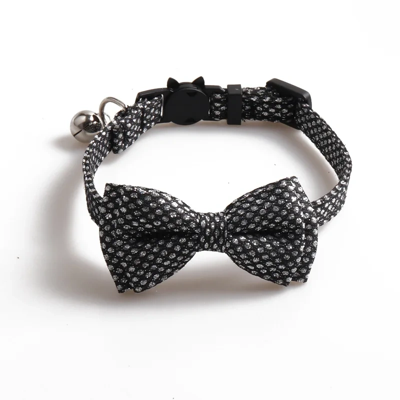 Hot Selling New Point Design Adjustable Collar Cute Kitten Face Shape Button with Bell Pet Collar