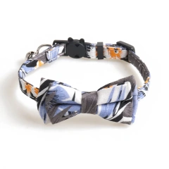 Custom Cute Print Adjustable Halloween Pet Cat Collar Fancy Cat Collars with Bow