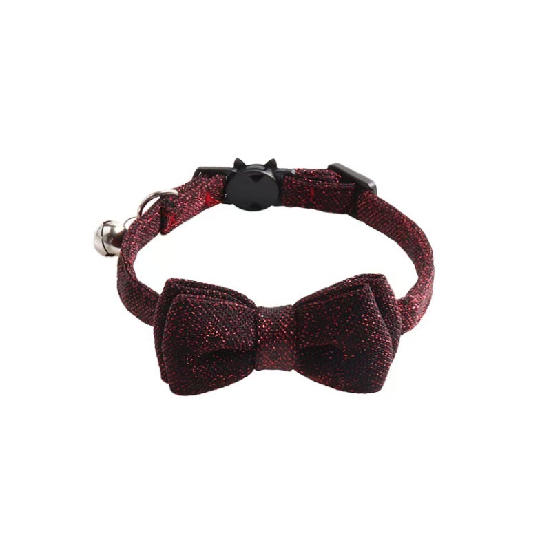 Adjustable Collar Cute Kitten Face Shape Button with Bell Pet Collar