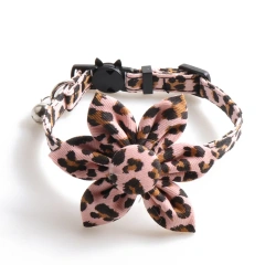 Leopard Print & Sunflower Cat Collars with Bell - Stylish Pet Collars for Cats