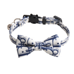 Adjustable Collar Cute Kitten Face Shape Button with Bell Pet Collar