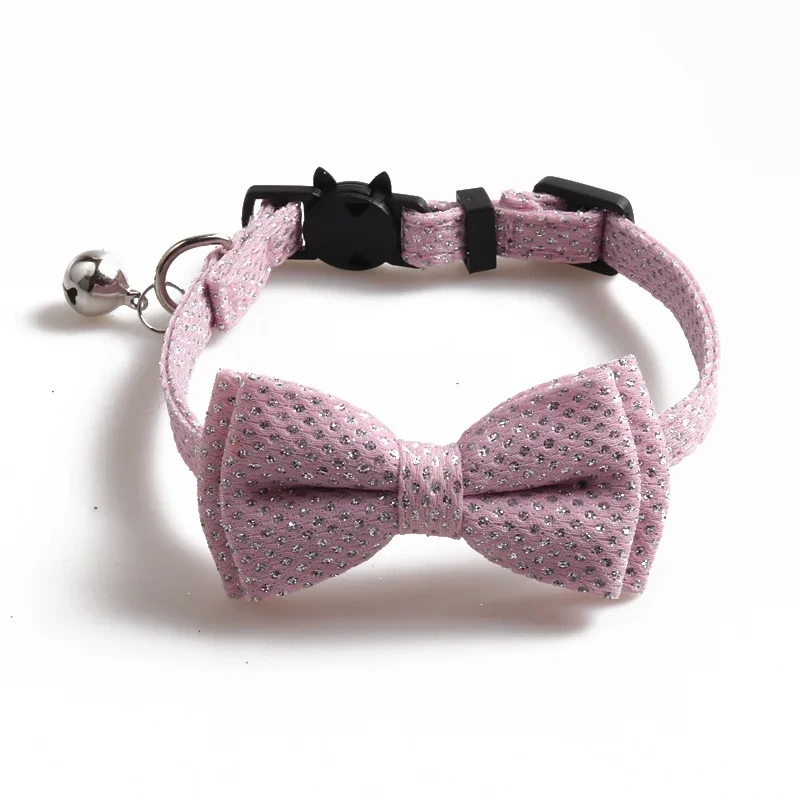 Hot Selling New Point Design Adjustable Collar Cute Kitten Face Shape Button with Bell Pet Collar