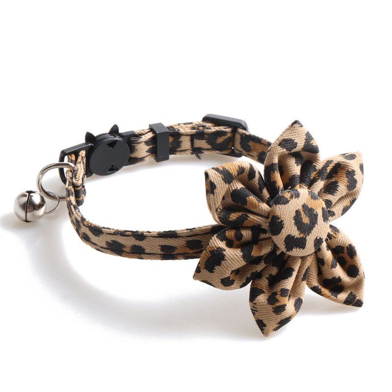 Leopard Print & Sunflower Cat Collars with Bell