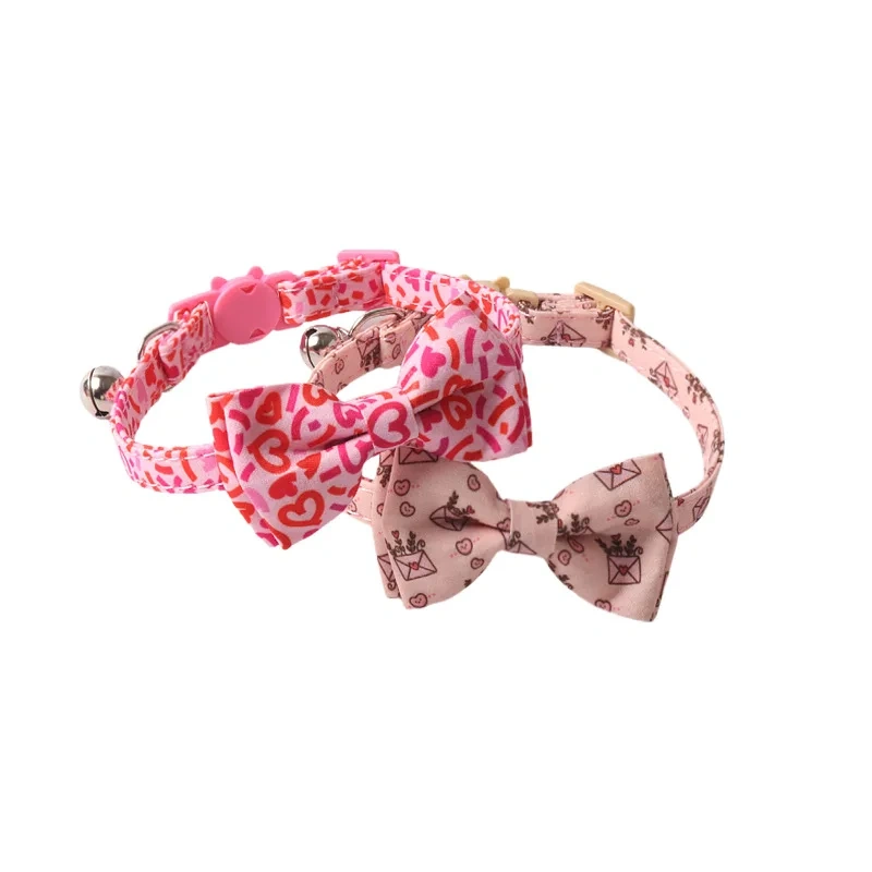 Bowknot Pet Collar for Cats Adjustable Bibs Kitty Necklace Triangular Scarf Printed Puppy Cat Collar Bandanas