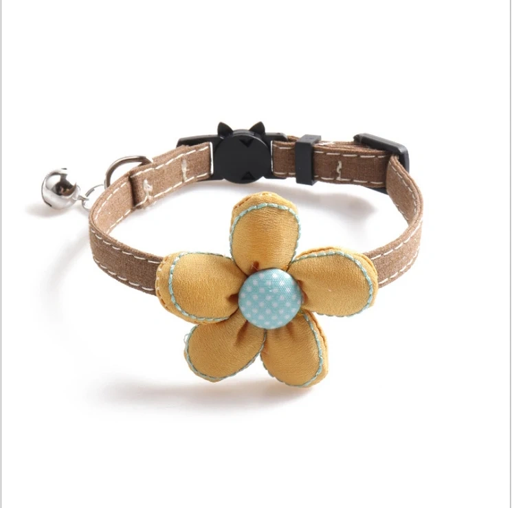 Wholesale New Sunflower Cat Collar With Bell Pet Collar