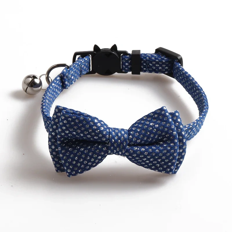 Hot Selling New Point Design Adjustable Collar Cute Kitten Face Shape Button with Bell Pet Collar