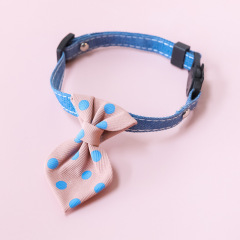 Adjustable Safety Buckle British Style Wedding Polka Dot Print Pet Cat Collar Bow Tie