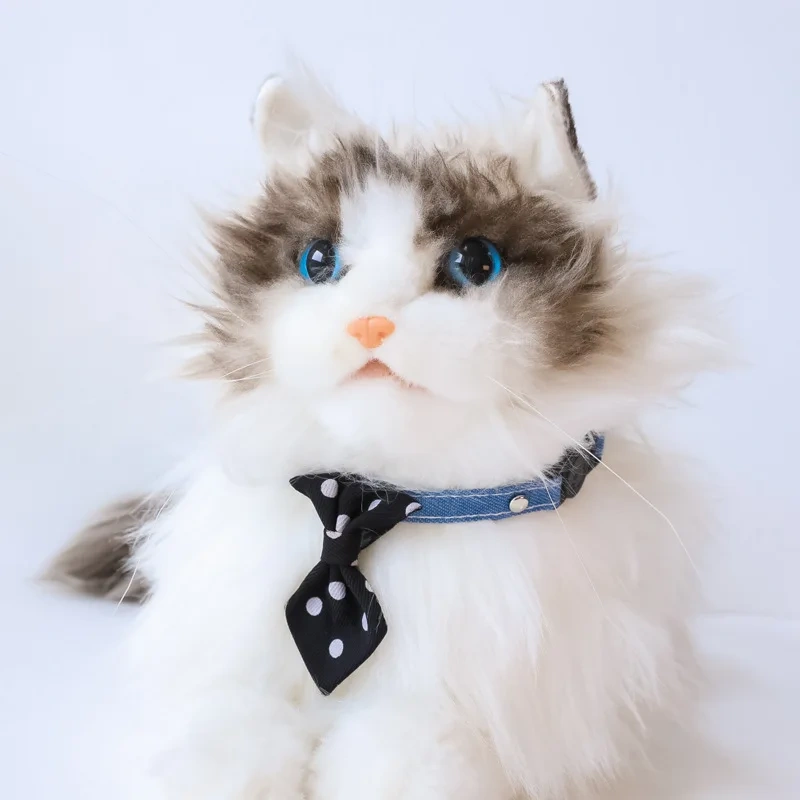 Adjustable Safety Buckle British Style Wedding Polka Dot Print Pet Cat Dog Collar Bow Tie for Cats & Dogs With Bell