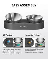 PETKIT Stainless Steel Pet Adjustable Feeding Bowl Double Feeder Bowls Water Cup Cat dog Drinking Bowls for pets feeding